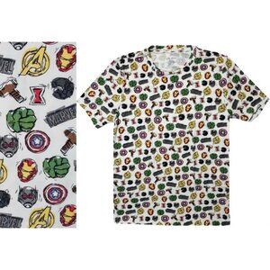 MeUndies Marvel Avengers Men Adult Modal Crew All Over Print Logo T-Shirt(M) NEW